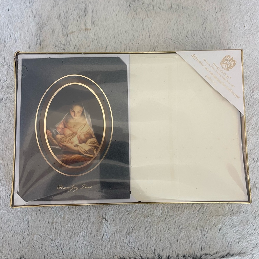 Vintage BURGOYNE 40 Holiday Cards With Matching Self-Seal Envelopes Made In USA